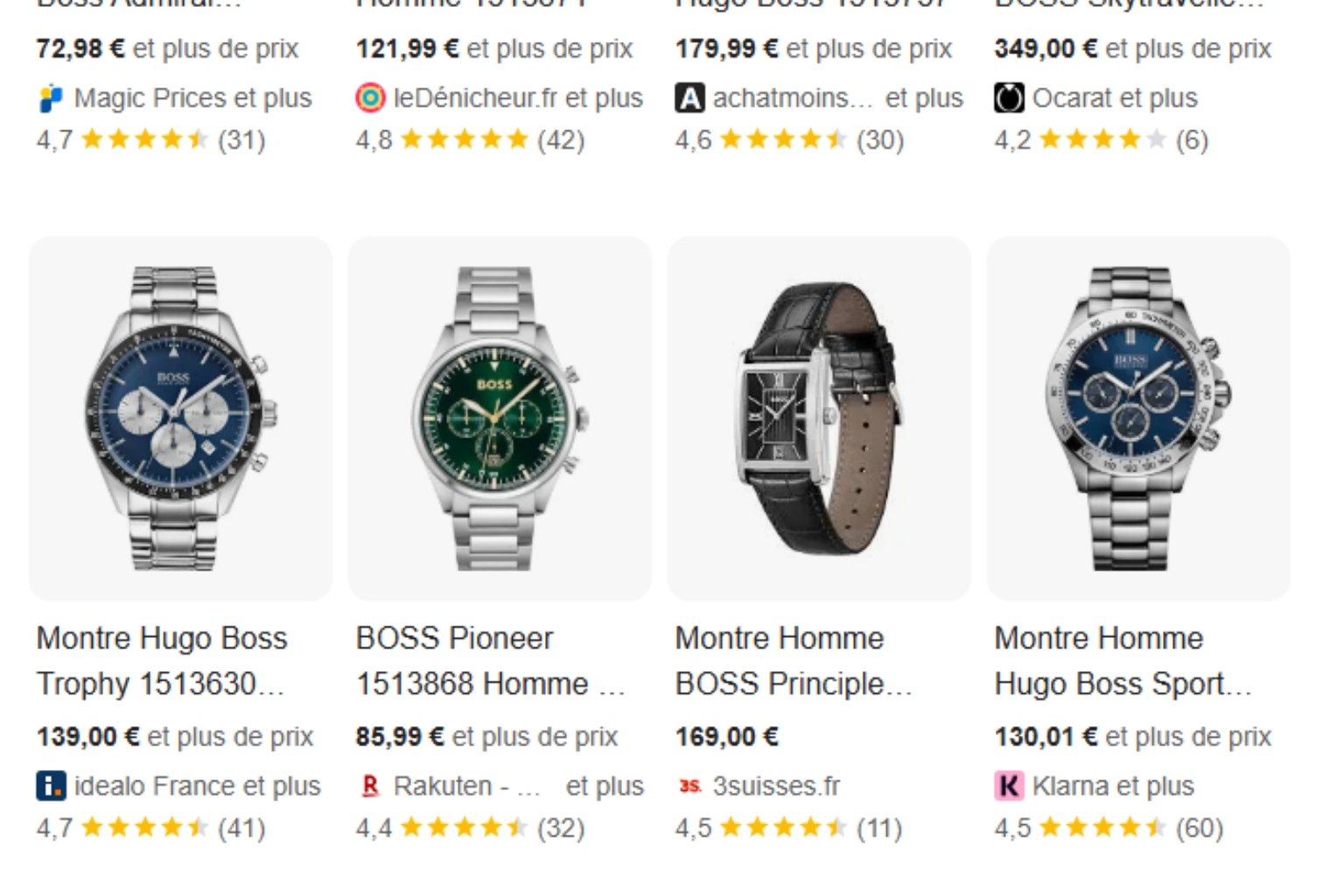 prix montre hugo boss